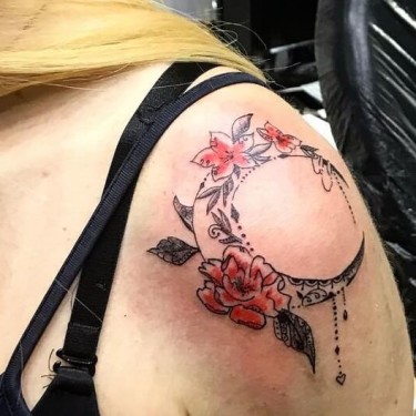 Rose Moon Tattoo