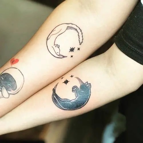 Couple Moon Tattoo Idea