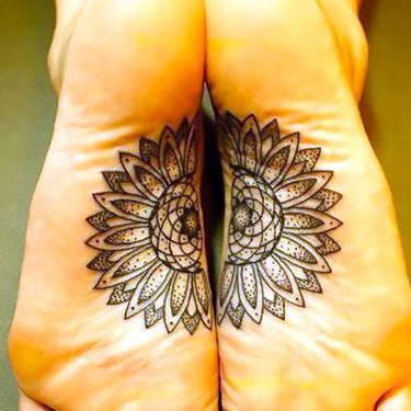 Bottom of Feet Mandala Tattoo