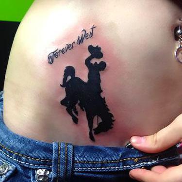 Black Bucking Horse Tattoo