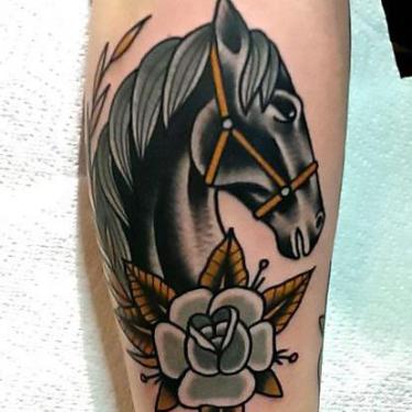 Black Horse Head Tattoo