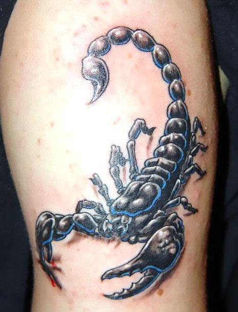 Black Realistic Scorpion Tattoo Idea