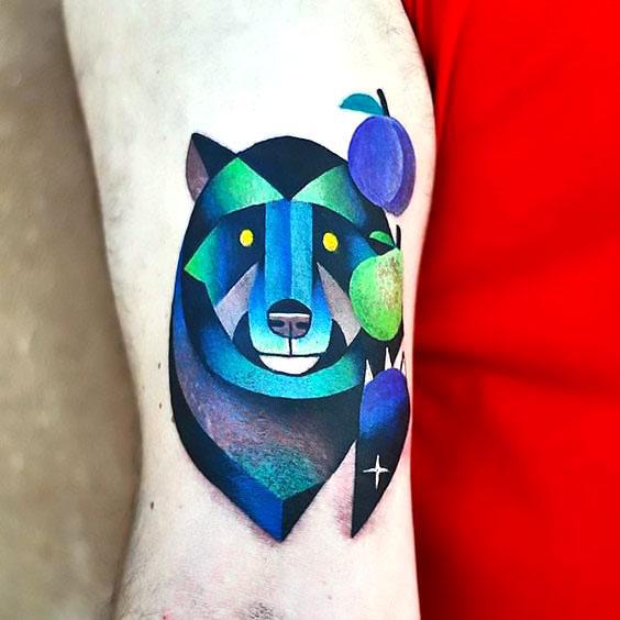 Blue Bear Tattoo Idea