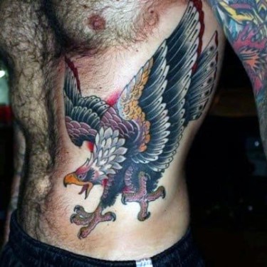 Colorful Manly Traditional Eagle Tattoo