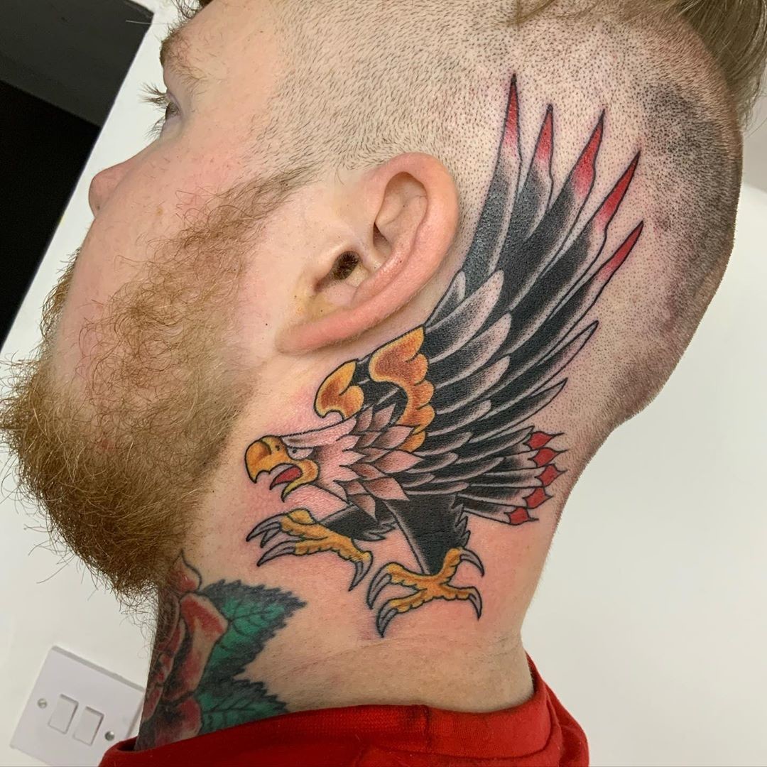 Flying Traditional Eagle Tattoo Idea
