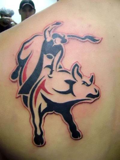 Bull Riding Tattoo Idea