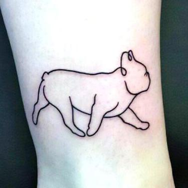 Bulldog Outline Tattoo