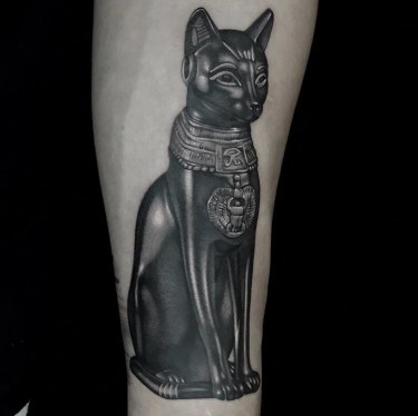 Egyptian Black Cat Tattoo