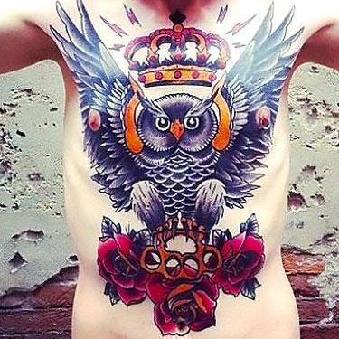 Bright Owl King Tattoo Tattoo