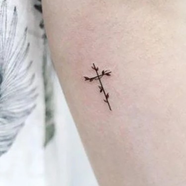 Branch Small Forearm Cross Tattoo