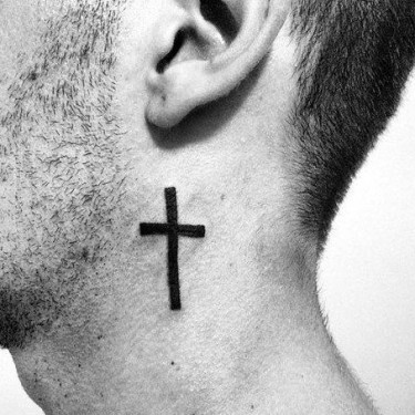Black Simple Cross Tattoo