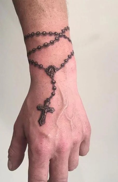 3D Wrist Cross Tattoo Idea
