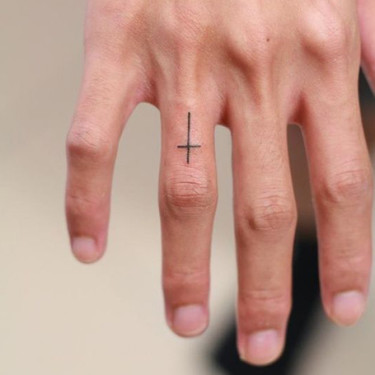 Simple Fingers Cross Tattoo