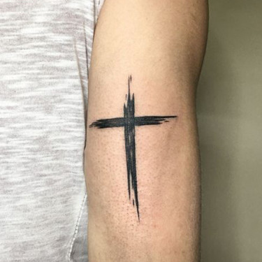 Upper Arm Cross Tattoo