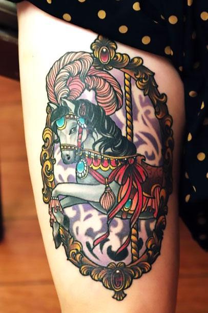 Carousel Cute Horse Tattoo Idea