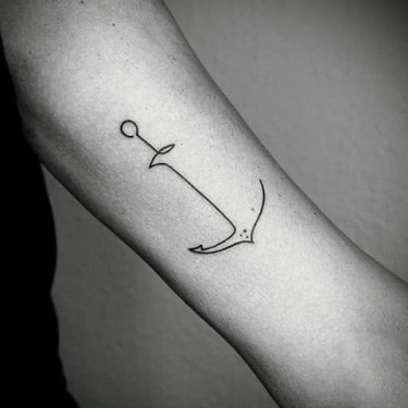 Minimal Linework Anchor Tattoo