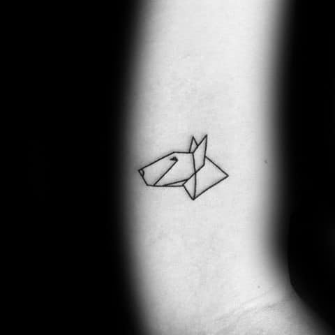 Minimalist Geometrical Dog Tattoo Idea