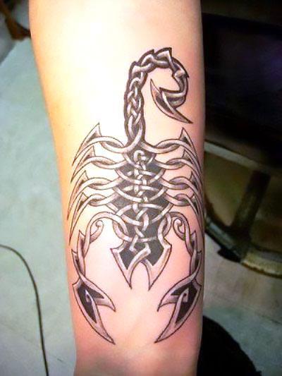 Celtic Scorpion on Hand Tattoo Idea