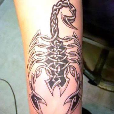 Celtic Scorpion on Hand Tattoo