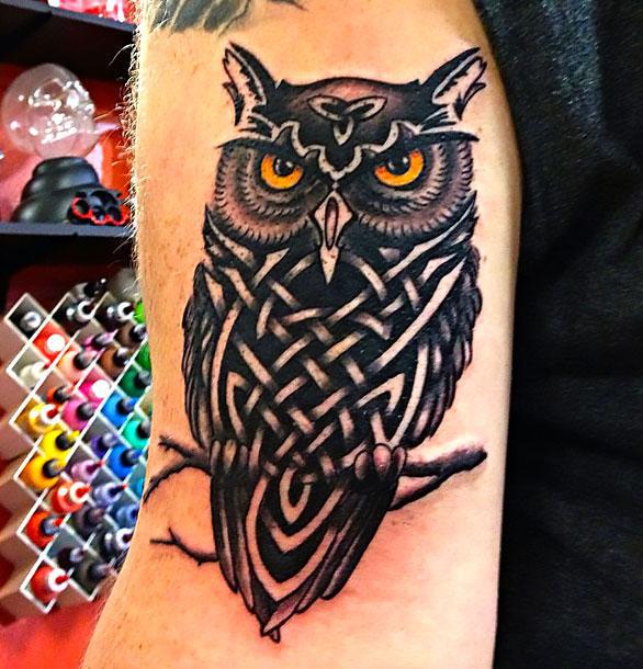 Celtic Owl Tattoo Idea