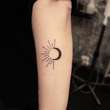 10708 Wall Tattoo Loft Sticker Sunshine Star Vine Design Dots Moon 