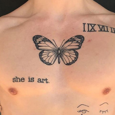 Chest  Butterfly Tattoo