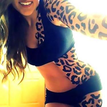Cheetah Print Half Body Tattoo