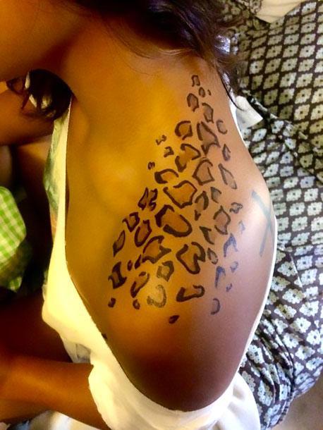 Cheetah Print on Shoulder Tattoo Idea