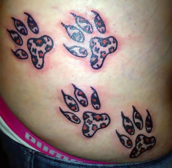 Cheetah Paw Prints Tattoo Idea
