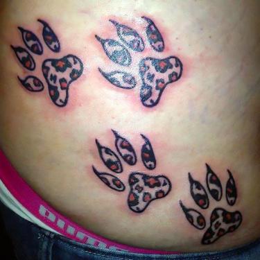 Cheetah Paw Prints Tattoo