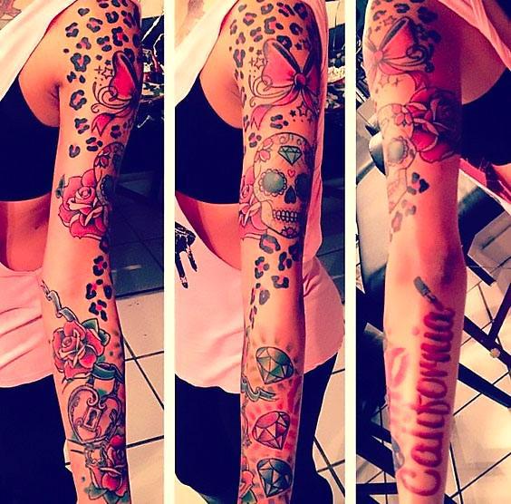 Cheetah Print Sleeve Tattoo Idea