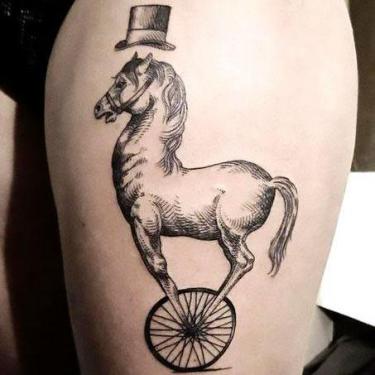 Circus Horse With Hat Tattoo