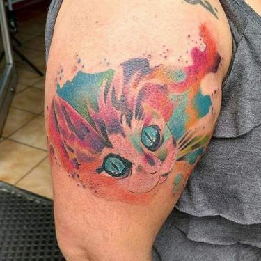 Watercolor Kitty Tattoo