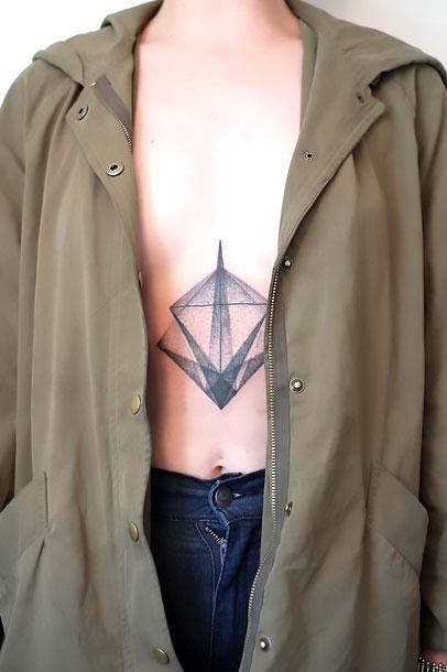 Cool 3D Geometric Tattoo Idea