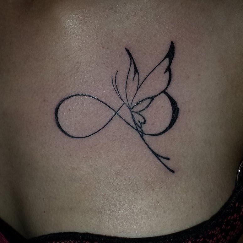 Butterfly And Infinity Tattoo Idea
