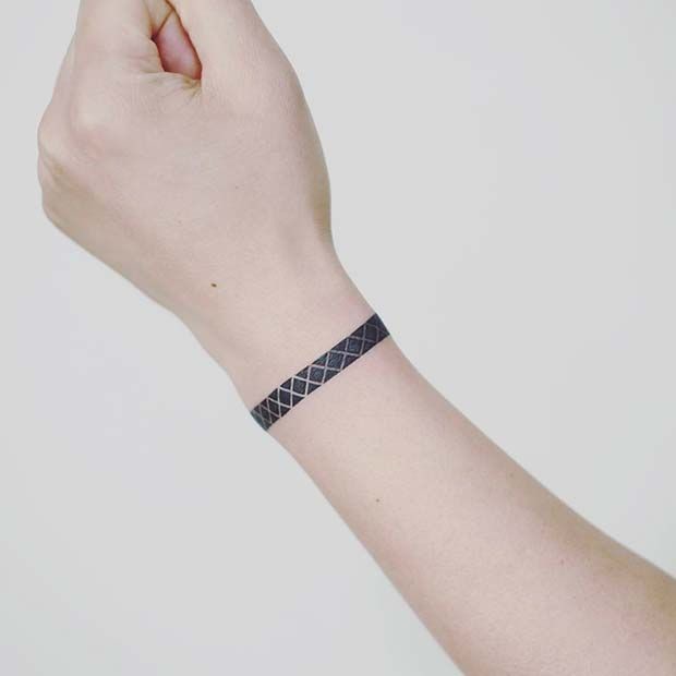 Simple Wrist Bracelet Tattoo Idea