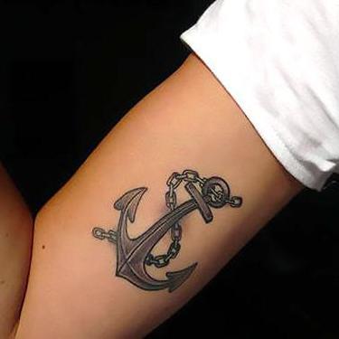 Cool Anchor on Bicep Tattoo