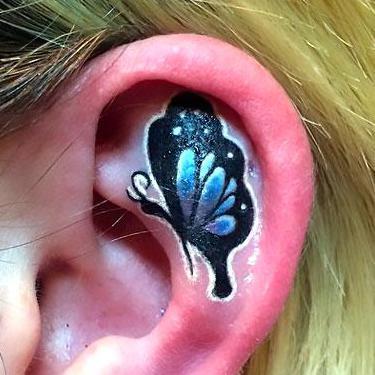 Cool Butterfly Ear Tattoo