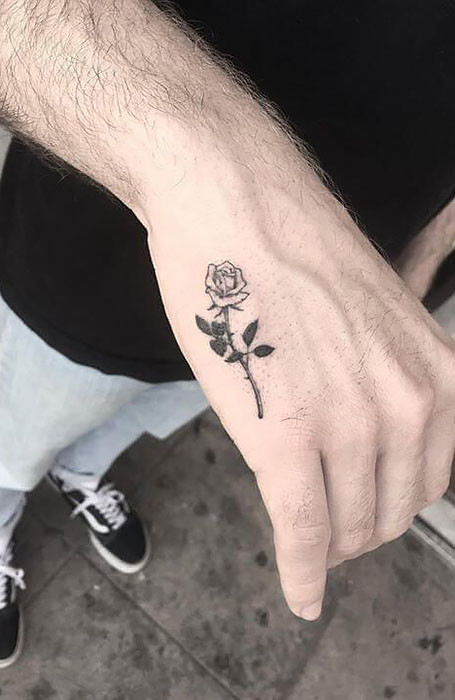 Simple Black Rose Tattoo Idea