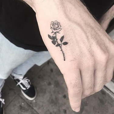 Simple Black Rose Tattoo