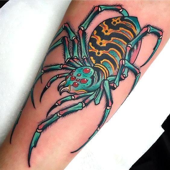 Colorful Spider Tattoo Idea