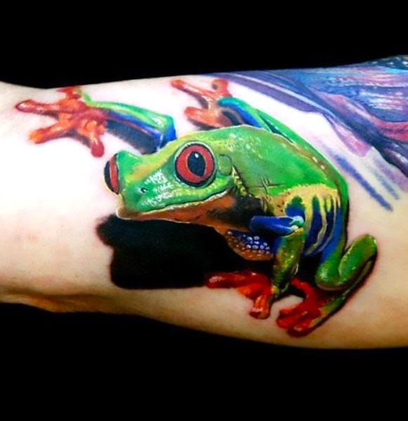 Colorful Tree Frog Tattoo Idea