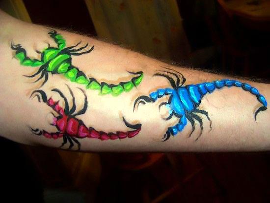 Colorfull Scorpions Tattoo Idea