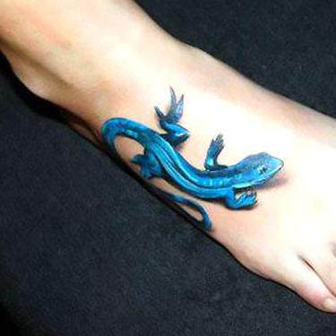 Cool Blue Lizard Tattoo