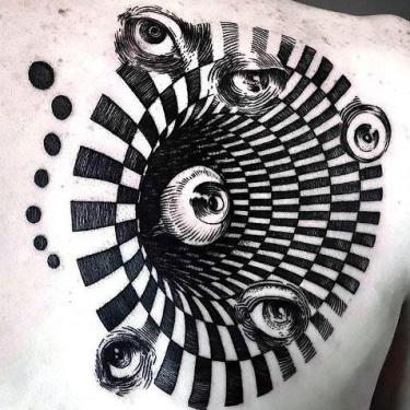 3D Eyes in Blackhole Tattoo