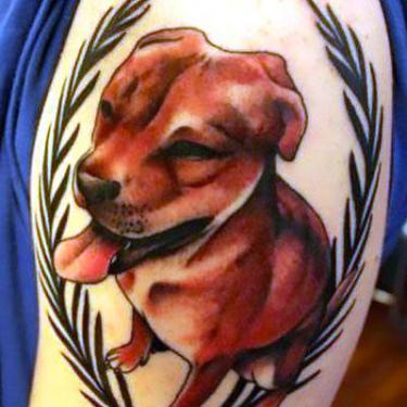Cool Dog Memorial Tattoo