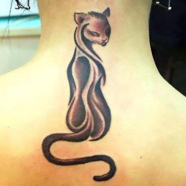 Cool Panther on Neck Tattoo