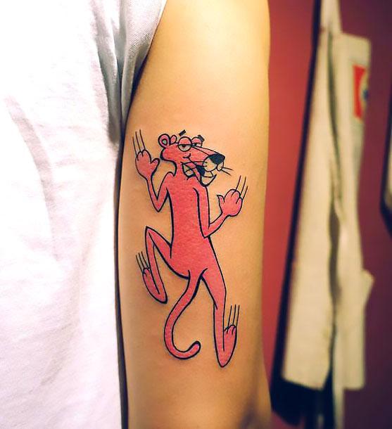 Cool Pink Panther Tattoo Idea