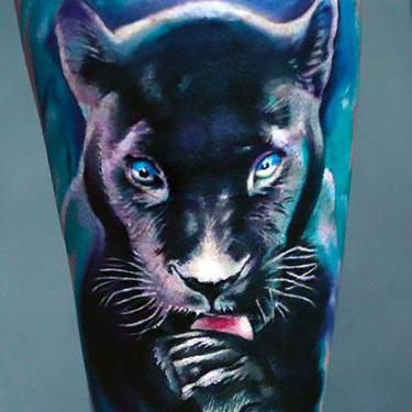 Cool Realistic Panther Tattoo