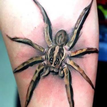 Cool Realistic Spider Tattoo